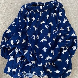 Cute midi navy blue adjustable cat skirt